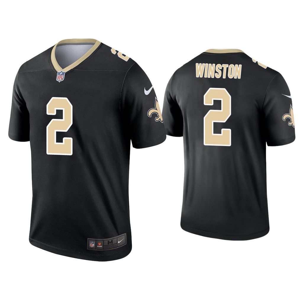 Men New Orleans Saints 2 Jameis Winston Nike Black Inverted Legend NFL Jersey